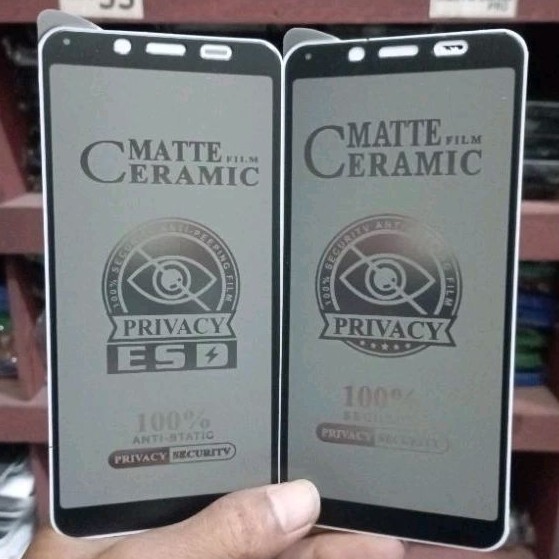 TG Ceramic Anti Spy Privacy Redmi 6A Tempered Glass Matte Glare Full Screen Protector