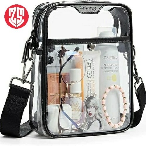 Tas transparan mika resleting  Tas Selempang Konser Tas Tangan Transparan   Wanita Pria