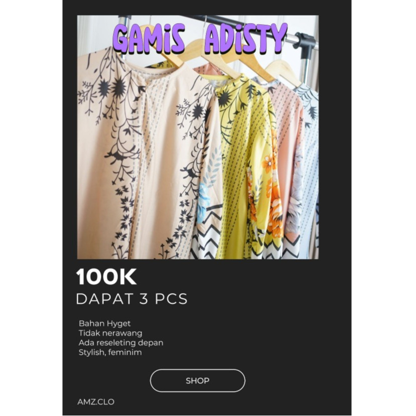 Buy 1 Get 2 Free Gamis Adisty / 100K Get 3 pcs Gamis Adisty / Gamis Busui/ Gamis Terbaru