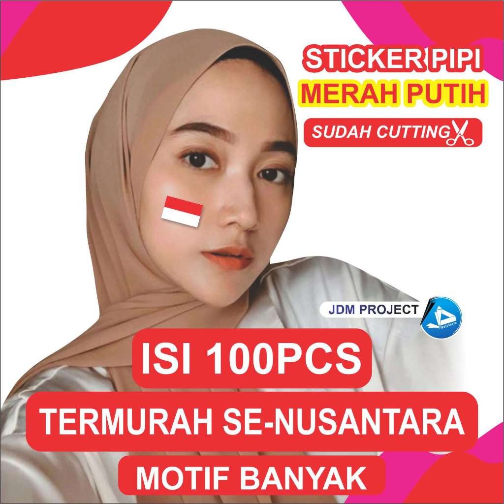 

Sticker Pipi Merah Putih isi 100PCS JDM | Tempelan Pipi Bendera PALESTINA TERMURAH JDM