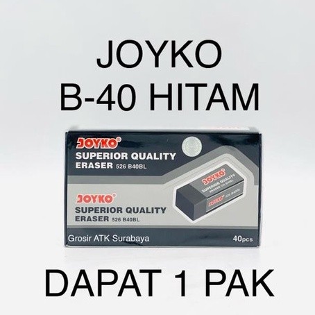 

( StaLand ) / ( DAPAT 1 PAK ) PENGHAPUS JOYKO B40 HITAM / Stip Eraser Joyko Kecil B40 / B 40 526-B40BL Hitam
