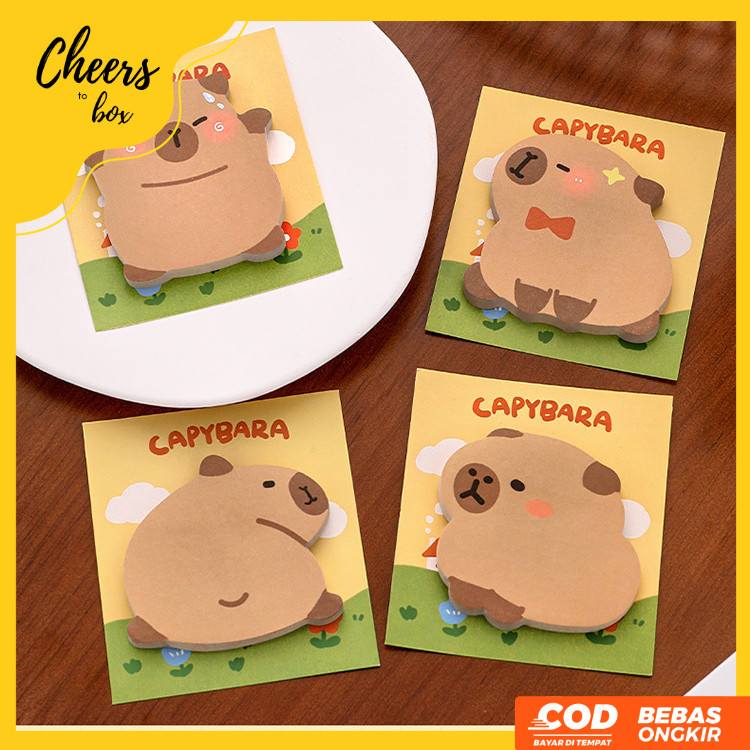 

Sticky Notes Capybara / Animal Cute / Stick Note / Stick Maker / Kertas Memo Gambar Karakter Lucu Warna - Warni / Memo Tempel / Pembatas Buku Karakter Isi 30 Lembar