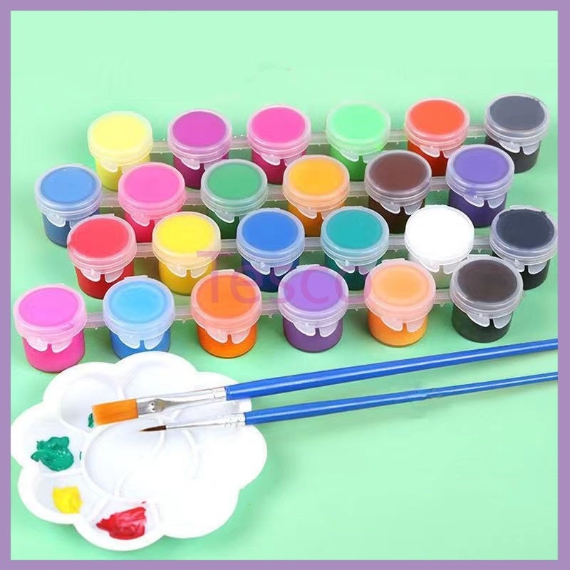 

Tesco Cat akrilik Set 6 Warna 12 Warna/Cat Akrilik Kanvas Lukisan Kanvas Cat Cat Akrilik 3ml + Dua pulpen