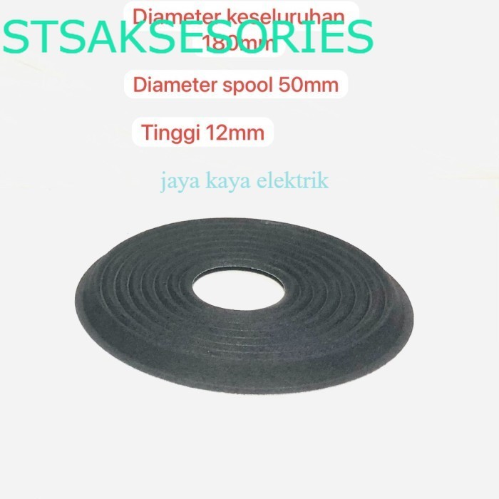 Dumper Demper Membran Hitam Speaker 15 inch Lubang Spool 50mm Diameter 180mm