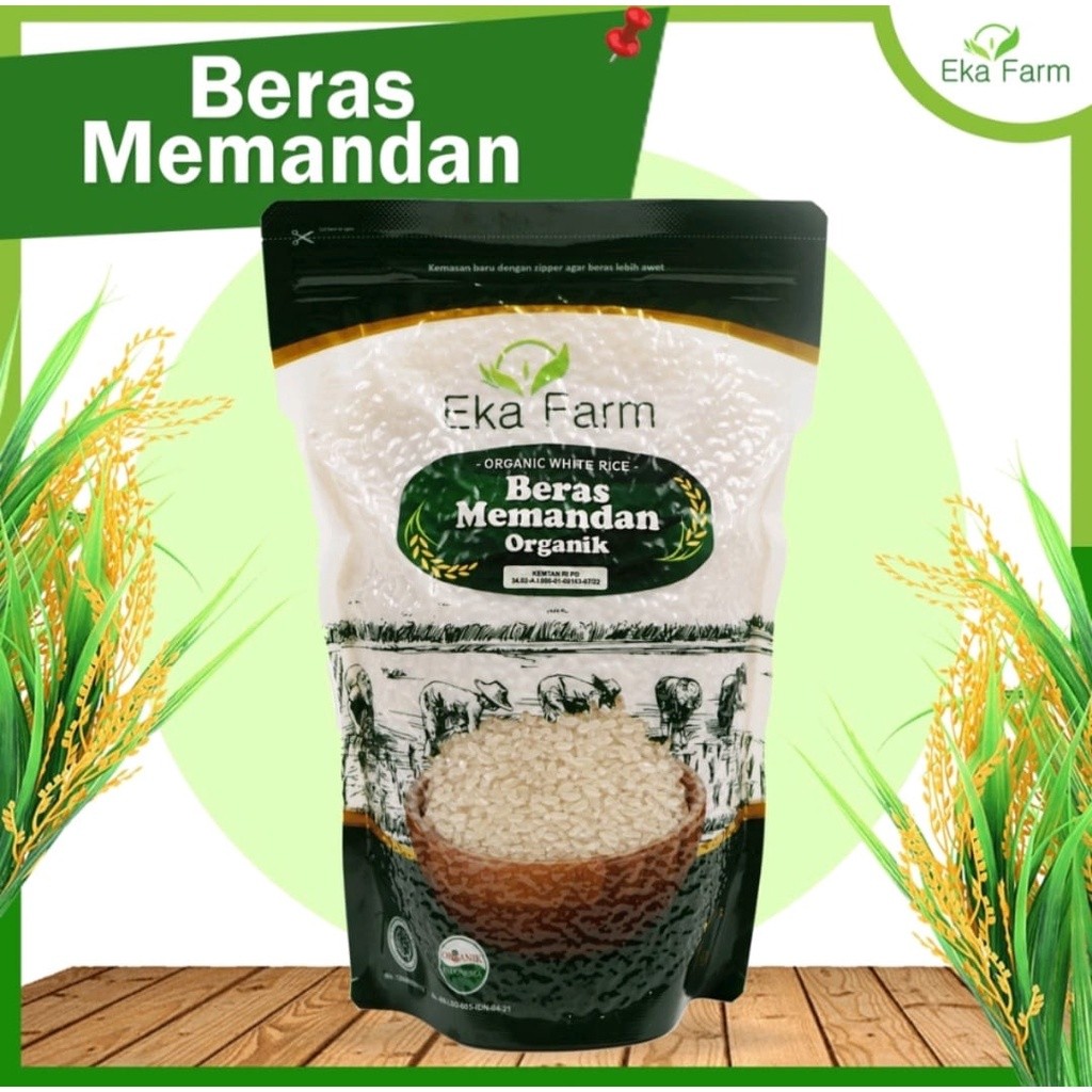 

BERAS PANDAN WANGI ORGANIK 1KG - BERAS MEMANDAN EKA FARM ORGANIC RICE - MPASI