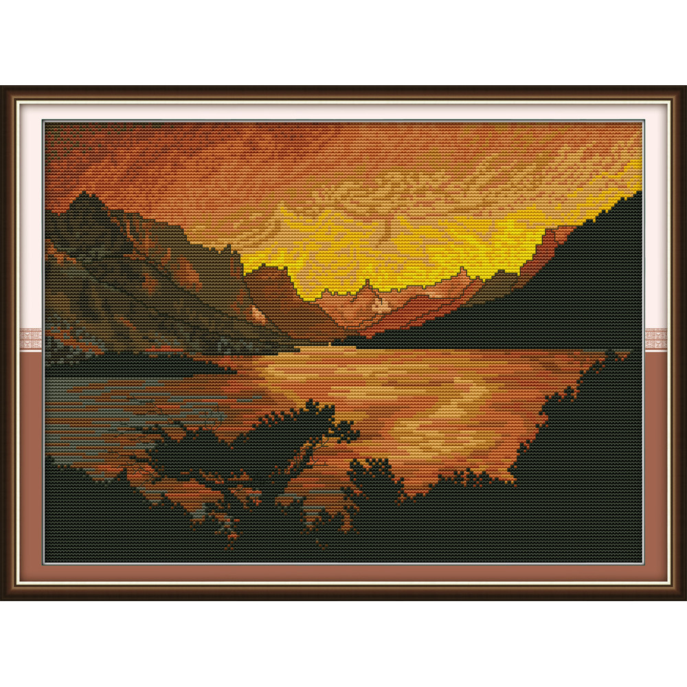 

Evening cross stitch kit aida 14ct 11ct count print canvas cross stitches needlework embroidery DIY handmade