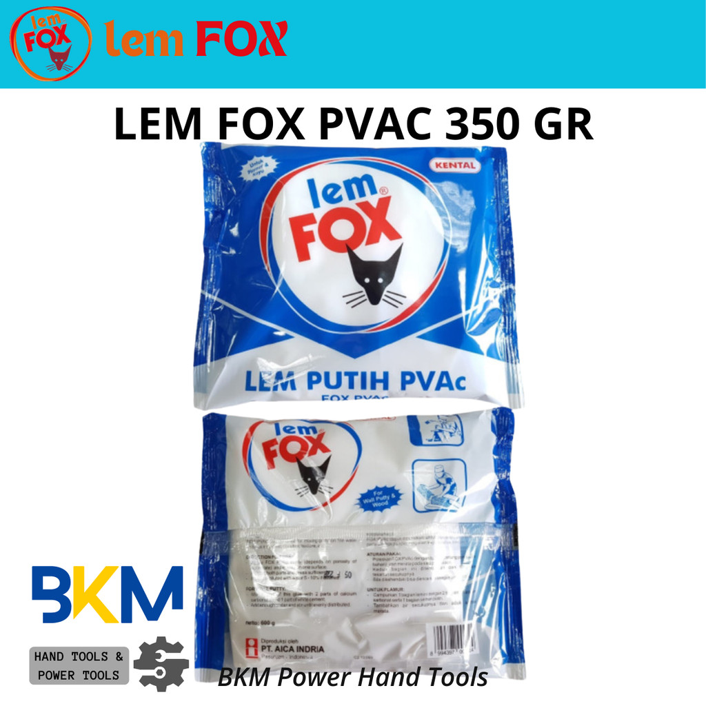 

LEM FOX PVAC BUNGKUS BIRU 350 GR LEM PUTIH PVAC BIRU 350 GRAM