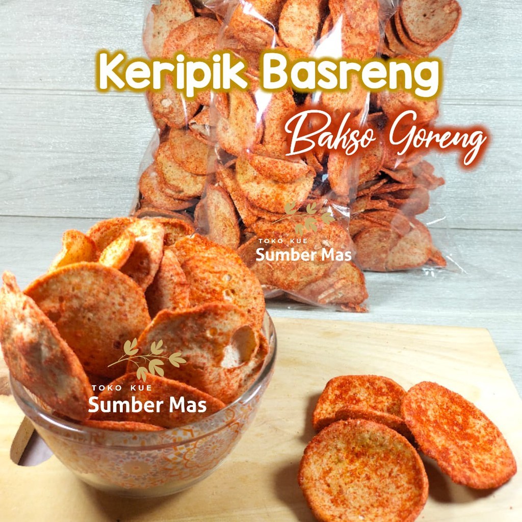 

Snack Kedhaton BAKSO GORENG 1 kg / BASRENG / basreng pedas / basreng kiloan Cemilan