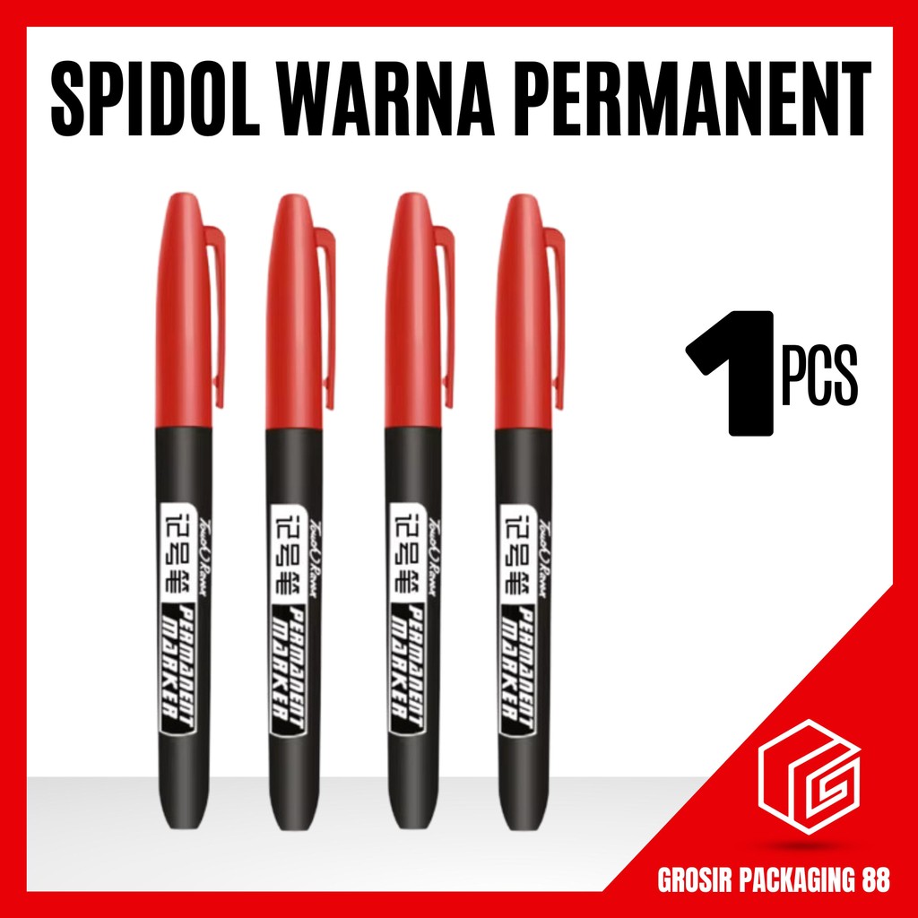 

Spidol Permanent Paint Marker 1,5mm Tipis ATK Anti Luntur Merah Satuan