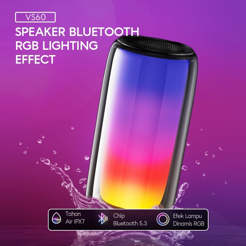 SPEAKER BLUETOOTH VIVAN VS60 | Speaker Bluetooth RGB Light Vivan VS60