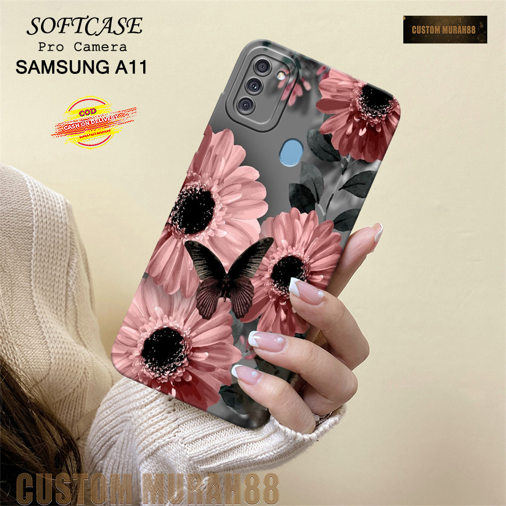 Case Samsung A11 Terbaru - Fashion Case BUNGA - Casing Hp Samsung A11- Softcase Pro Camera Samsung A
