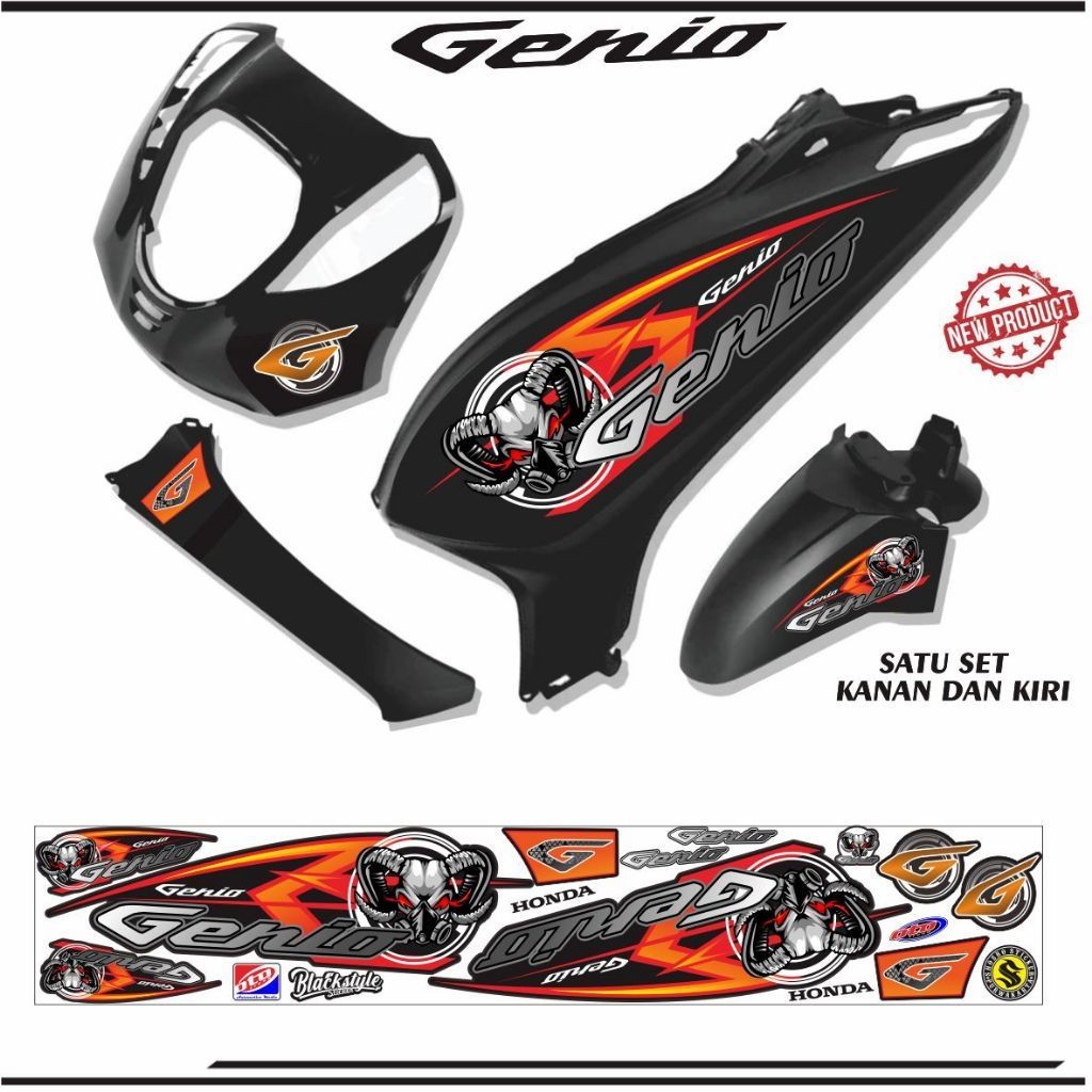 STIKER MOTIF ELEGAN STIKER GENIO / STRIPING MOTOR HONDA GENIO TERLARIS