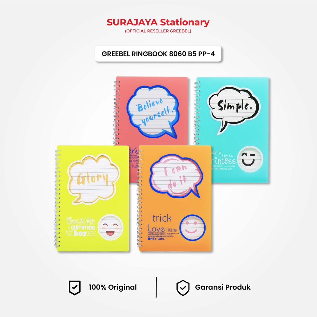 

Ring Book Greebel 8060 B5 PP-4 / Agenda Planner Lucu unik / Buku Catatan Spiral Ring book isi 60 halaman