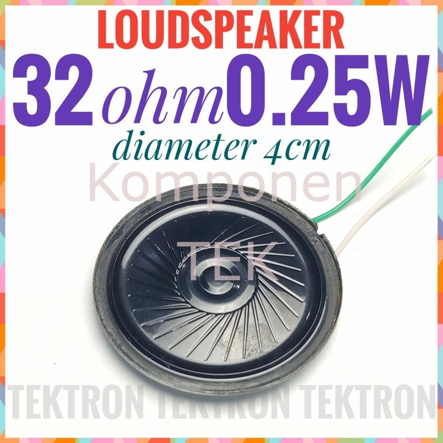 Loudspeaker 4cm 32ohm 0.25Watt Speker 40mm 32 ohm 0.25 Watt 1.575inch Cabutan dari produk yang tidak