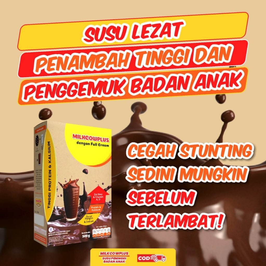 

MILKCOWPLUS Susu Peninggi Badan Penambah Berat Badan Coklat 500 gram