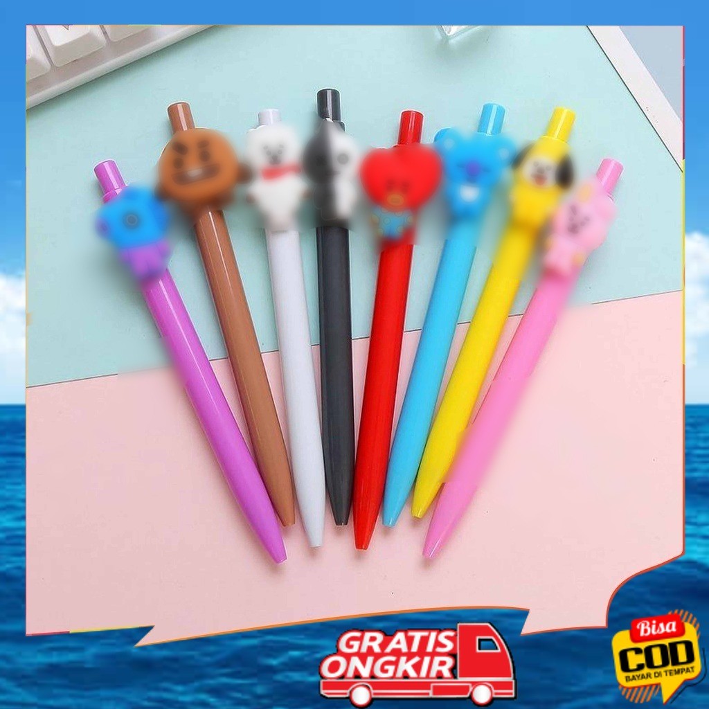 

Pena Bangtan Mekanik Boys / Pulpen Kartun 10 Warna Pen Warna Warni Bolpoin Karakter Lucu U144