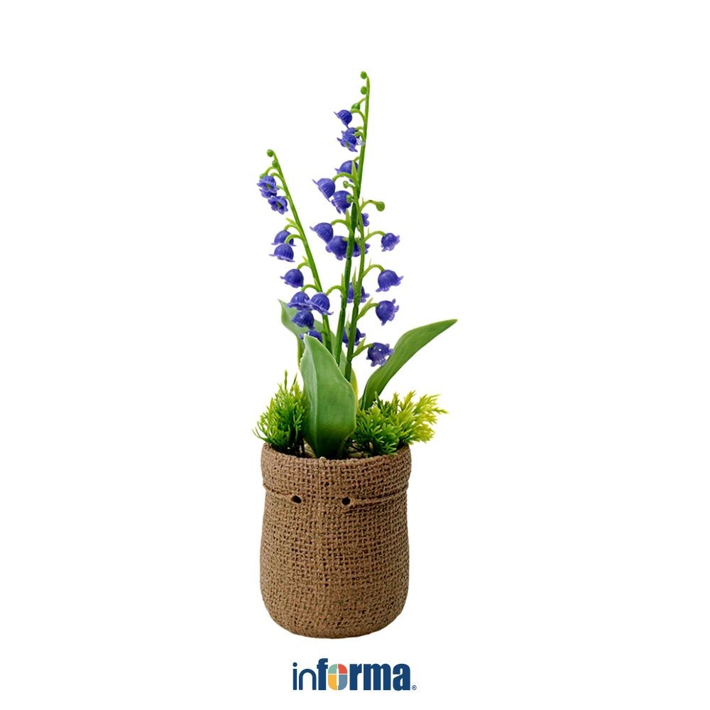 Informa Bunga Artifisial Bellf Dengan Pot 10x10x22 cm - Ungu Artificial Flower Bunga Hias Indoor Bun
