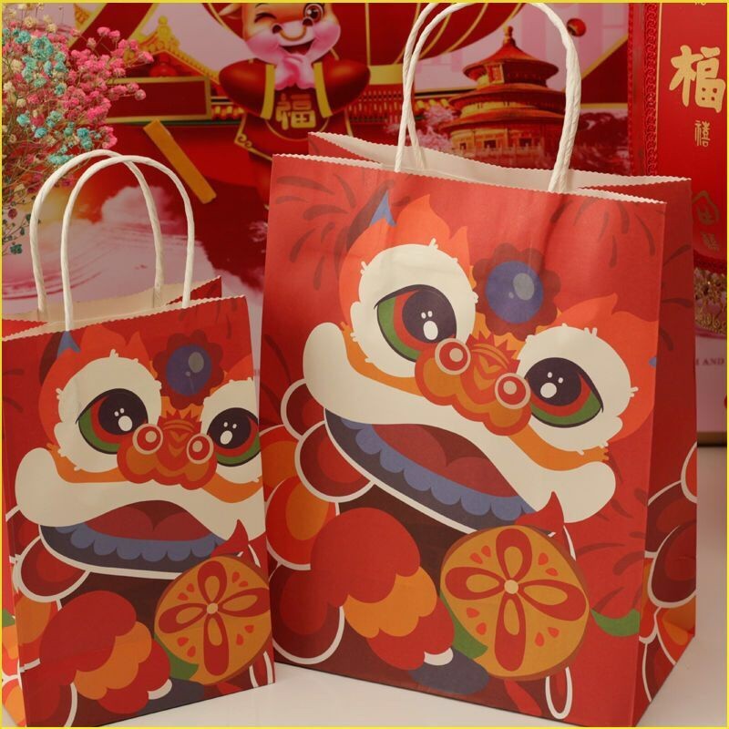 

(DELIN) Paperbag Imlek barongsai kertas Goodie bag imlek sincia motif barongsai