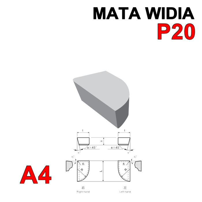 Mata Widia A420Z P20 Pahat Bubut Tip A 420 Z Cemented Carbide