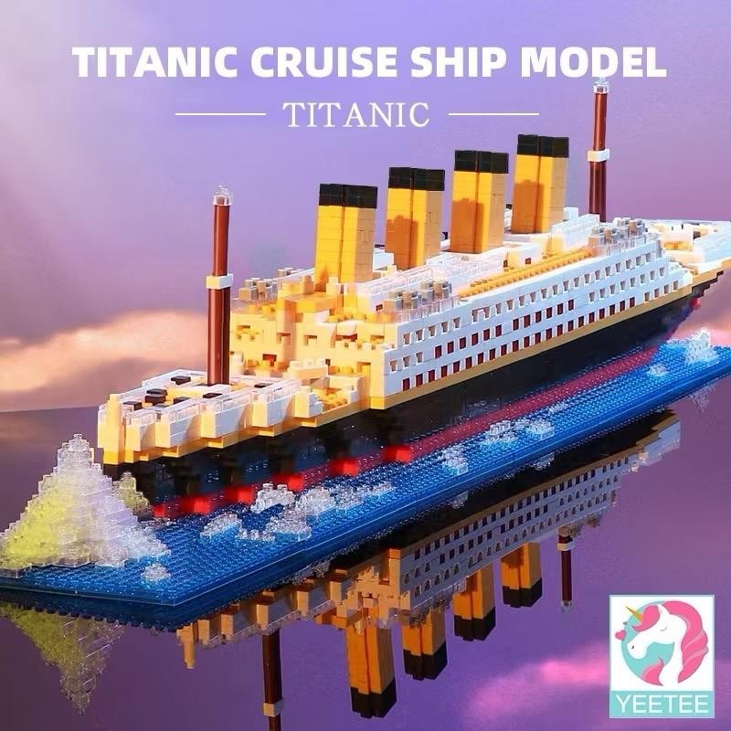 Mainan kapal Titanic 6000 pcs /Mini Bricks Model Titanic Cruise Ship Model Boa/ Mainan  anak laki la