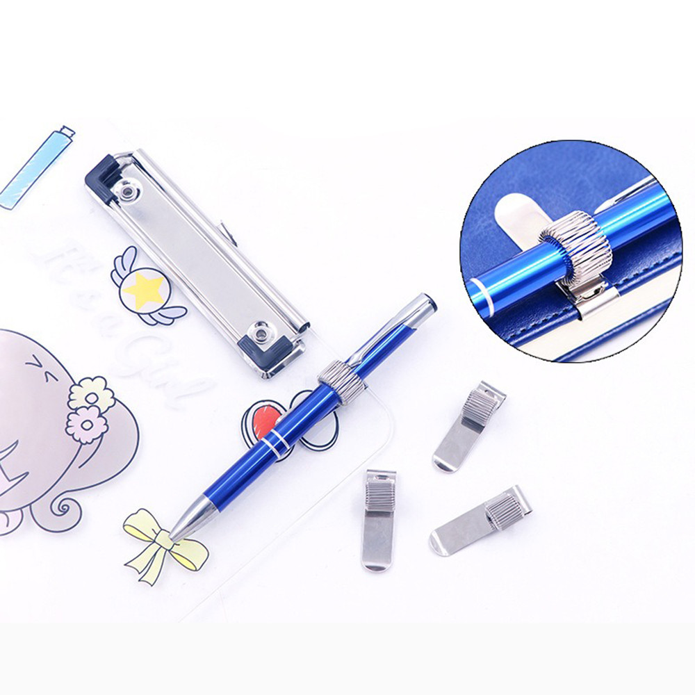 

1/2PCS Portable Metal Pen Clip Multifunctional Pen Clip Notebook Spring Pen Clip Suitable for Notebook Pen Clip Folder Book Clip