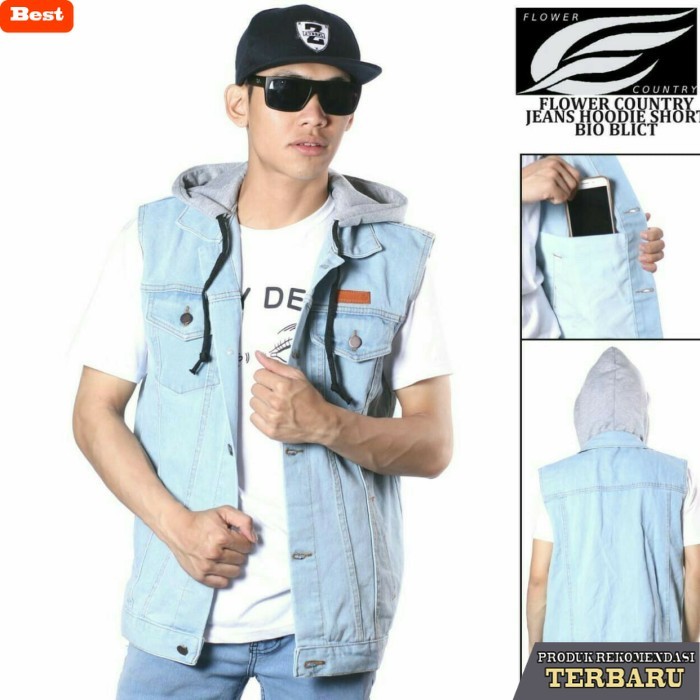 hoodie pria keren Rompi Hoodie jeans pria/jaket jeans rompi Hoodie pria/jaket jeans pria - Bio Blitz