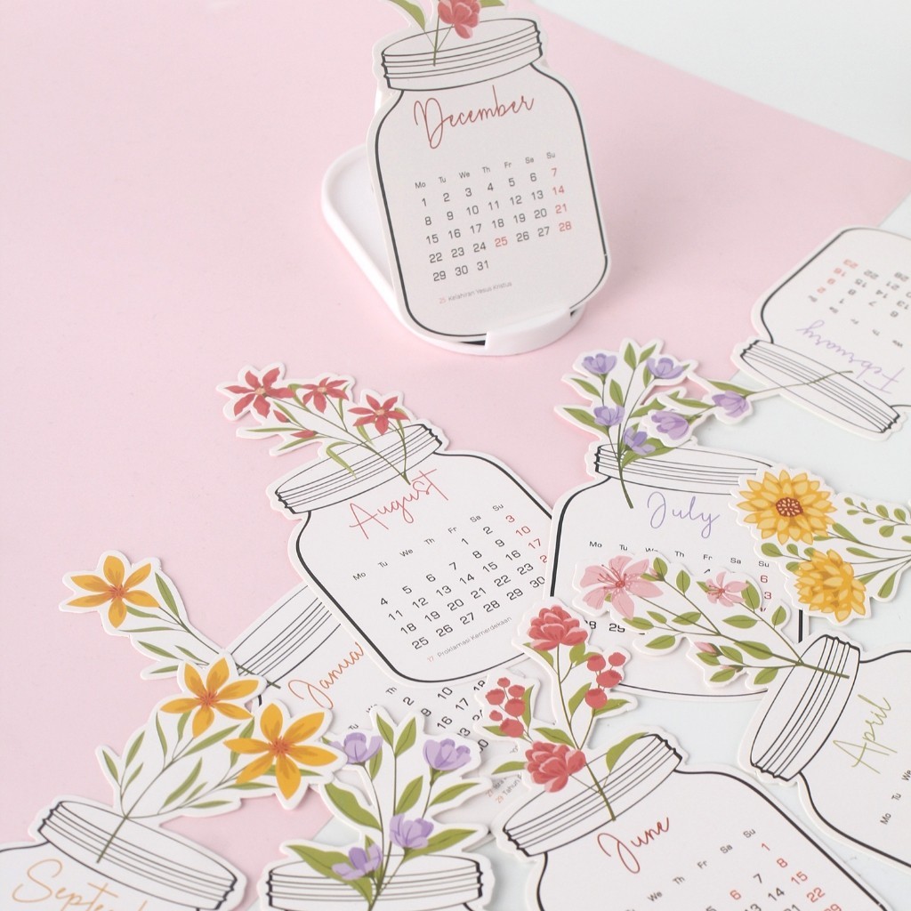 

Calendar 2025 Flower - Kalender unik - kalender bunga aesthetic