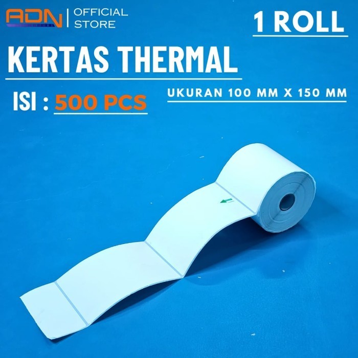 

KERTAS THERMAL LABEL STICKER 100X150 500PCS BARCODE UKURAN A6 ROLL