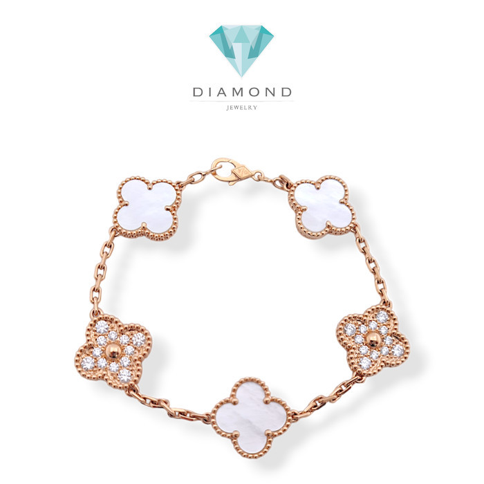 Vca MOP With Diamond Bracelet 18K / Diamond Jewelry