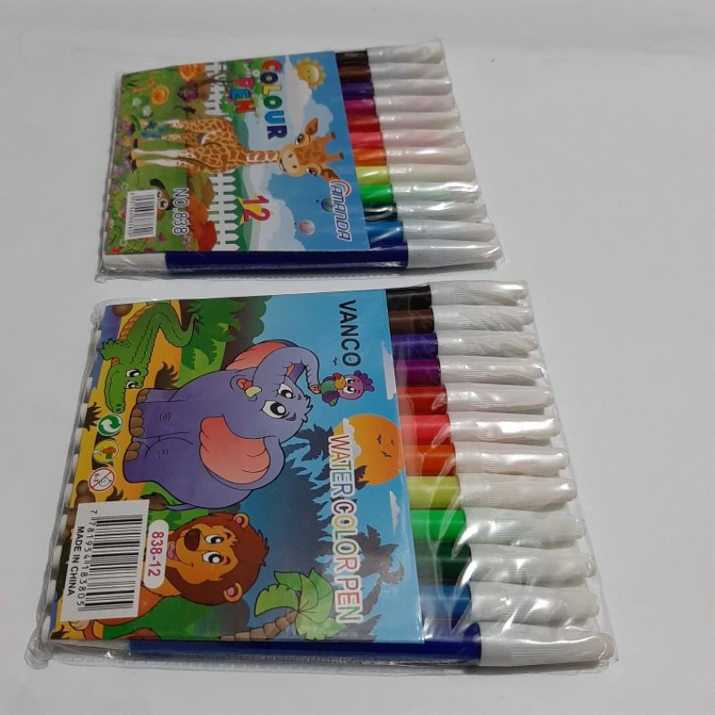 

1 Set Spidol Warna Isi 12 Warna Merk Vanco