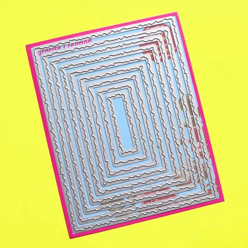 

Cutting Dies A2 Torn edge Rectangle Scrapbook Cardmaking Paper Craft DIY Metal Stencil Surprise Creation