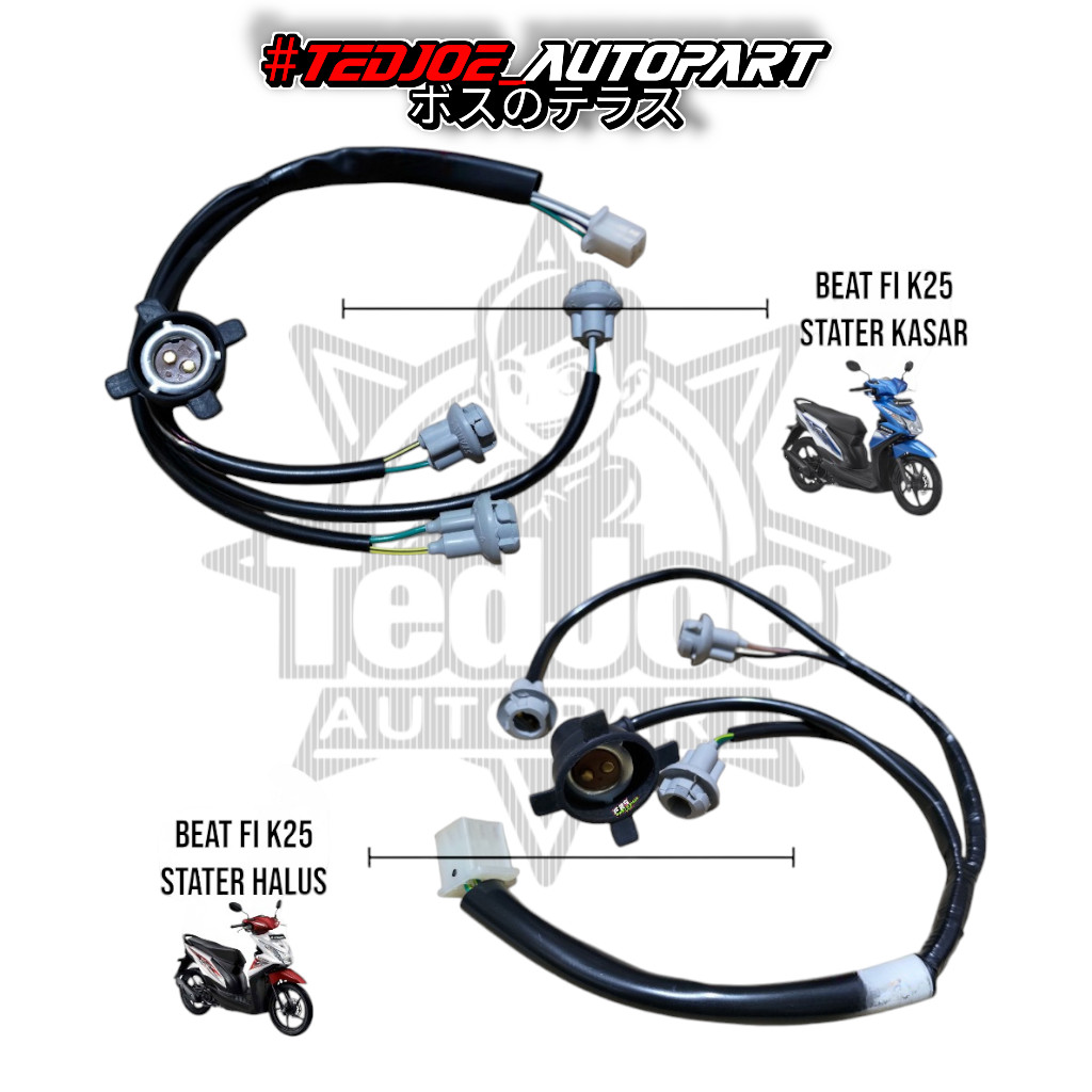 Kabel Fitting Lampu Depan + Sein Beat FI Komplit | Soket Fiting Headlamp + Sen Beat FI Stater Kasar 