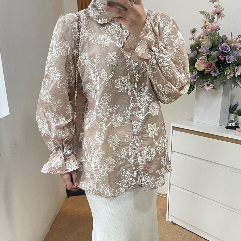 Sunny blouse premium bordir | blouse bordir | blouse wanita | atasan wanita