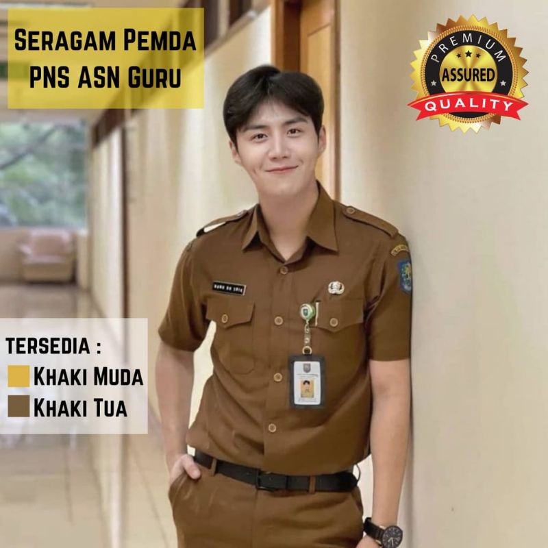 BAHAN PREMIUM / Seragam pemda kheki pns pria terbaru baju seragam khaki pria seragam pns pemda pria 