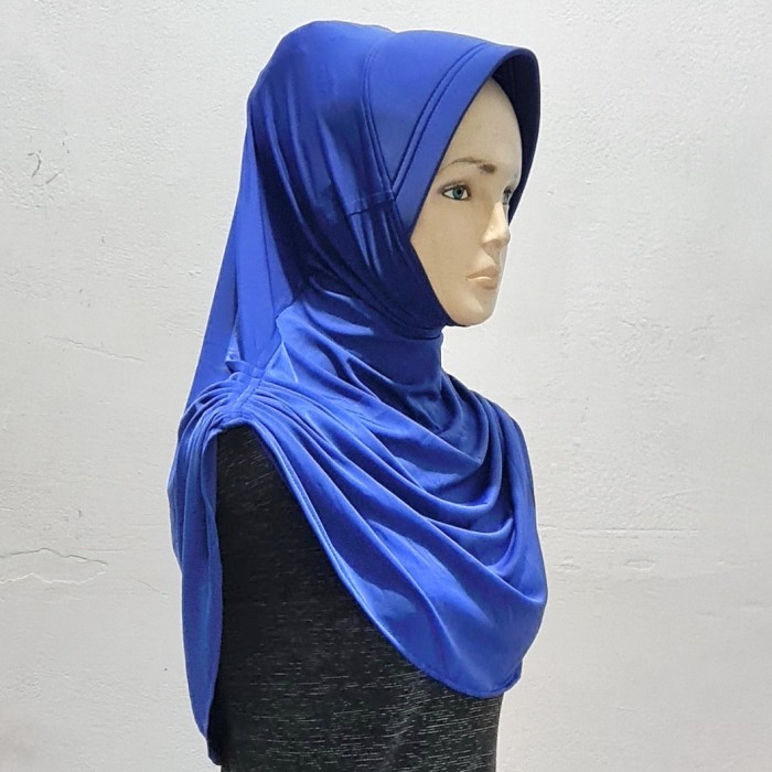 Hijab Instan Rumana Bergo Kerut Samping - Hijau Botol