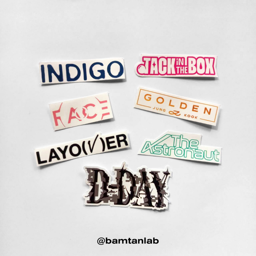 

TERLARIS STICKER TRANSPARAN INDIGO | THE ASTRONAUT | D-DAY | JACK IN THE BOX | FACE | LAYOVER | GOLDEN | STICKER SOLO ALBUM BTS RM JIN SUGA AGUSTD J-HOPE JIMIN V JUNGKOOK TERMURAH