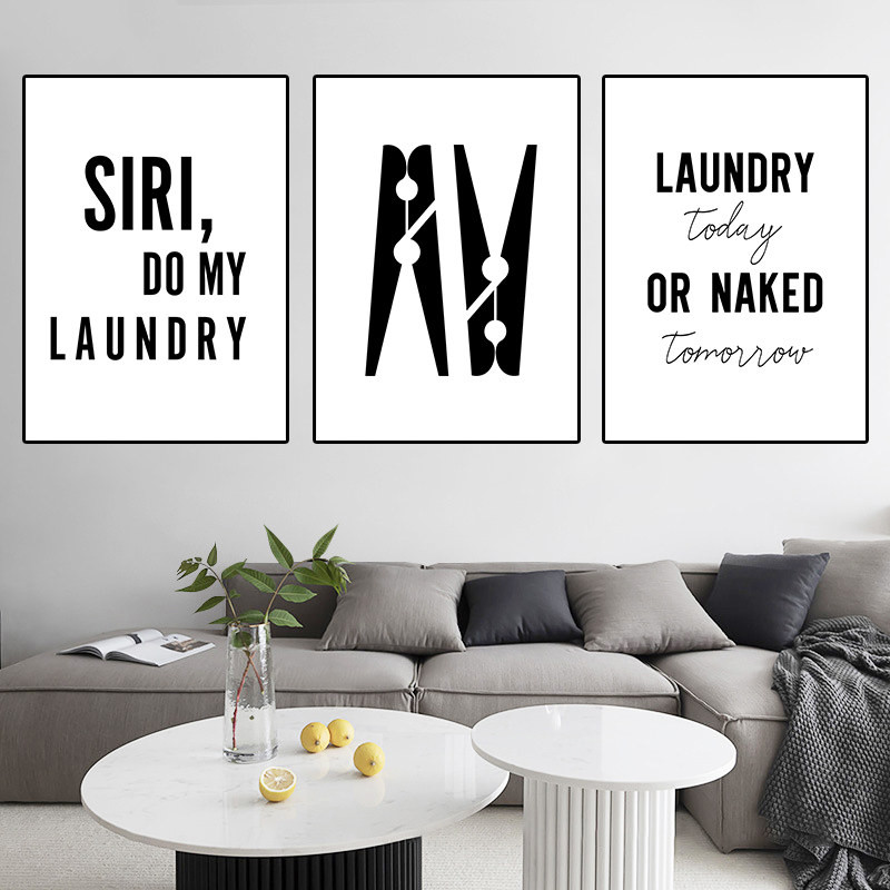 

Do My Laundry Bathroom Decoration Quote Art Posters and Prints Laundry Room Wall Picture Clothespin Canvas Painting Home Decor