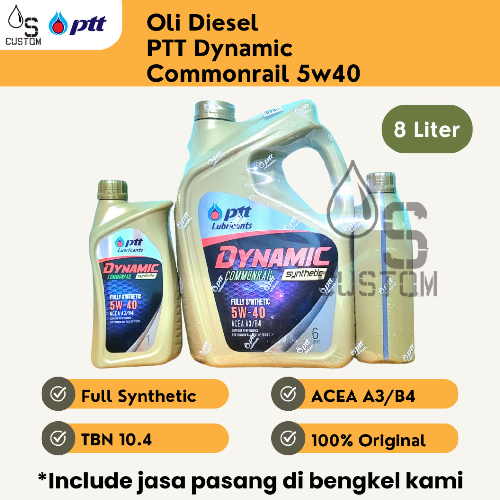 Oli Diesel PTT Dynamic 5w40 8 Liter