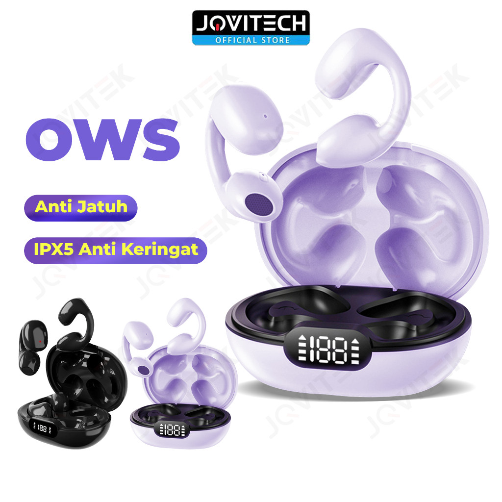(2024 Baru) Jovitech Wireless Earbuds Open Ear Sport Headphones Ear Clip Earphone  TWS Bluetooth Air