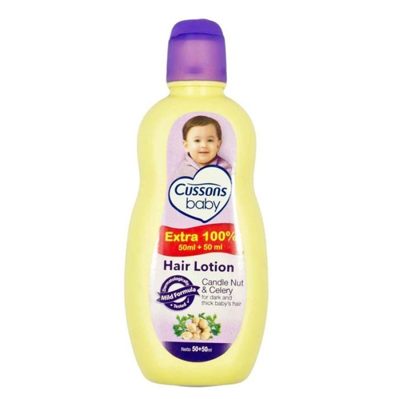 Cussons Baby Hair Lotion Aloe Vera Kemiri Celery  50+50 ml Minyak Rambut Bayi / Minyak Rambut Bayi