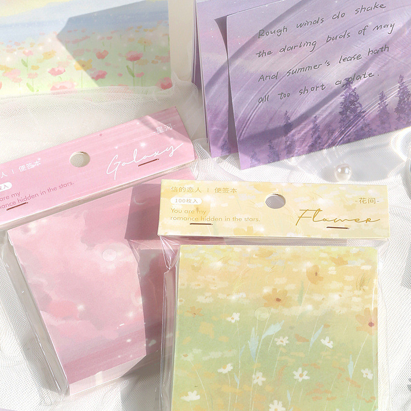 

100pcs/lot Memo Pads Sticky Notes fresh Dream Traveler Paper diary Scrapbooking Stickers Office School stationery Notepad