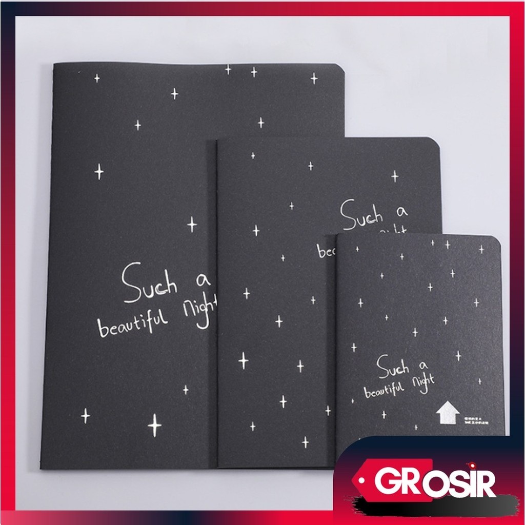 

Grosir - 6448 Buku Tulis Warna Hitam / Notebook Diary Isi 28 Lembar / DIY Scrapbook Agenda Foto Diary / Black Paper Plain Notebook