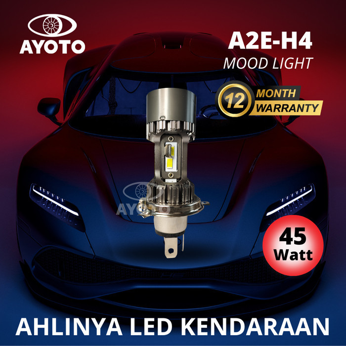 Lampu LED Mobil AYOTO A2-H4 Warna Putih PNP 45 Watt Truk/Mobil HI LOW - PP ANGEL EYES
