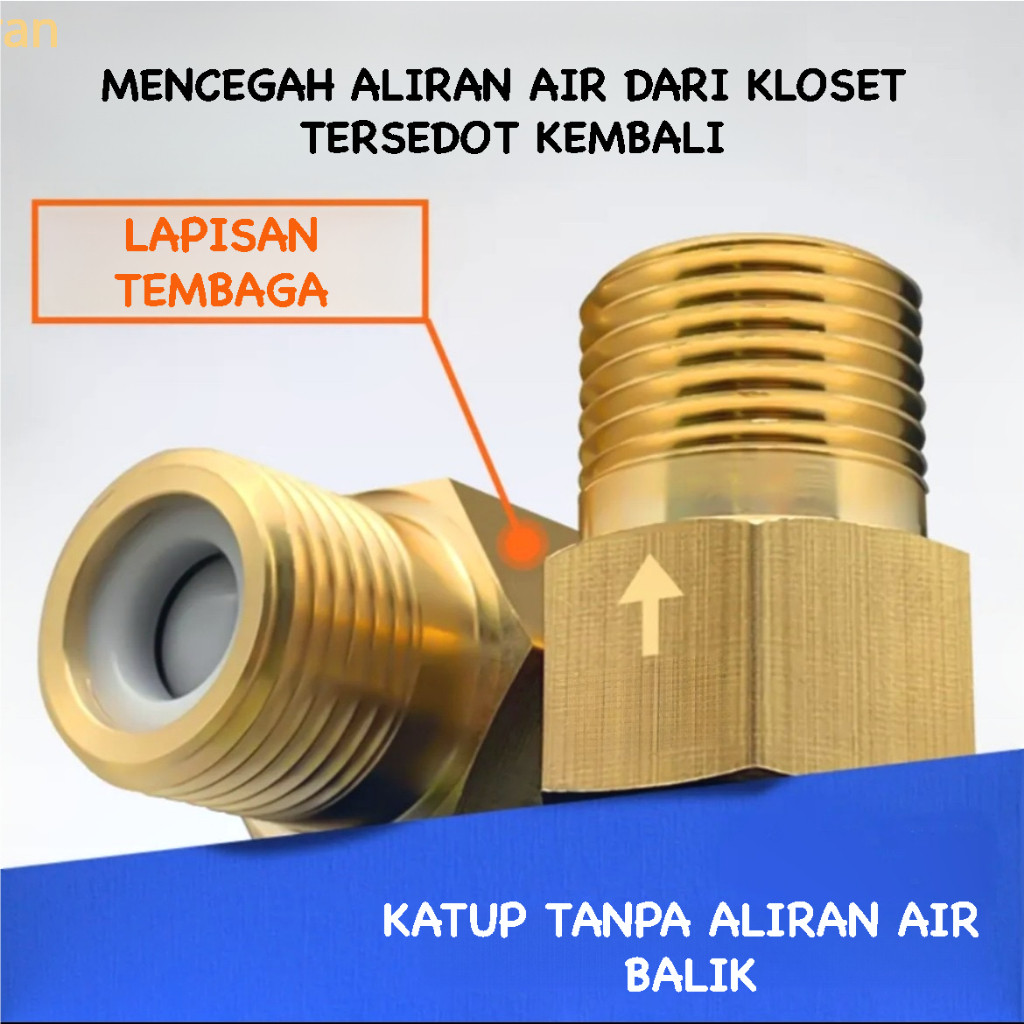 Katup Anti Balik Air Toilet 1/2 Inch Pencegah Aliran Balik…