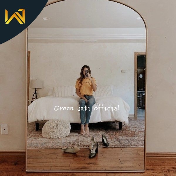 Cermin besar full body kaca besi real