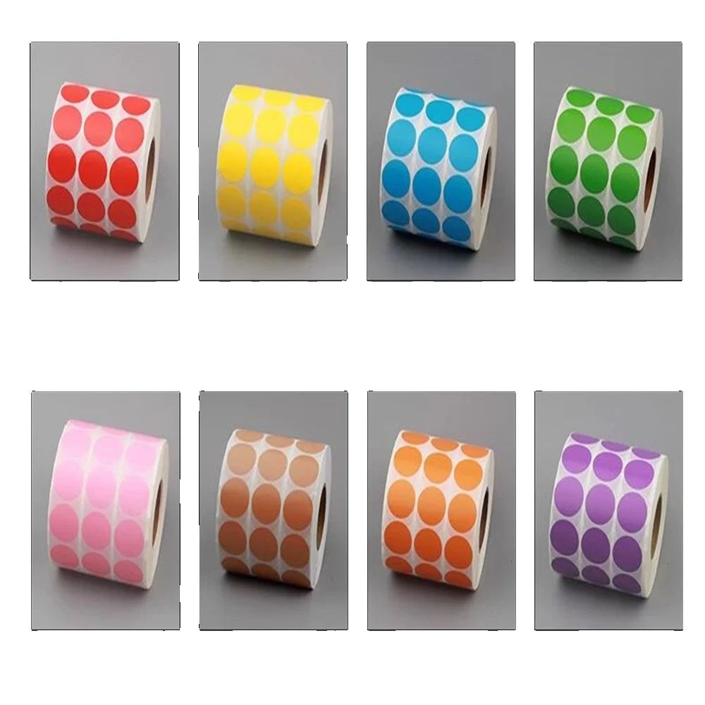 

2cm-3000stickers round direct Thermal print sticker label Colorful Label Stickers Self-Adhesive Name mark stationary stickers