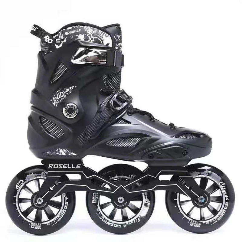 Original ROSELLE RX6 Speed Skates Inline Skate Street 3X110mm Frame Wheels Fight Race Big Wheel Fast