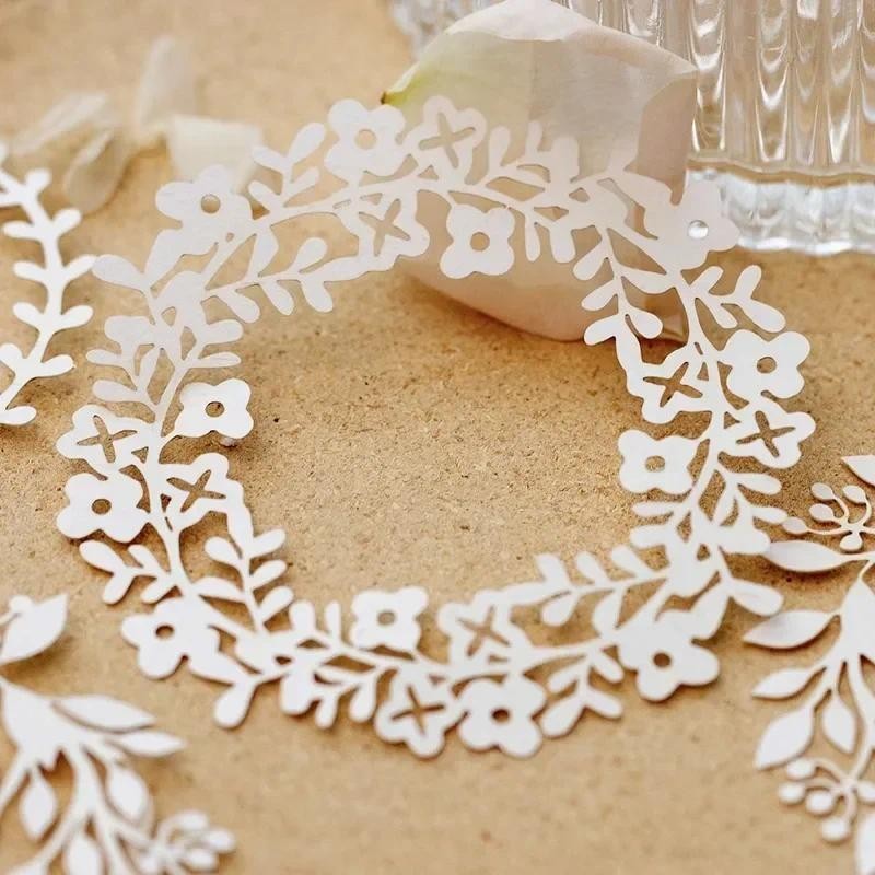 

10Pieces Garden Hollow Garland handbook Decorative Notebooks Collage Writing Scrapbook Cut 128*105mm Material Paper Nightingale