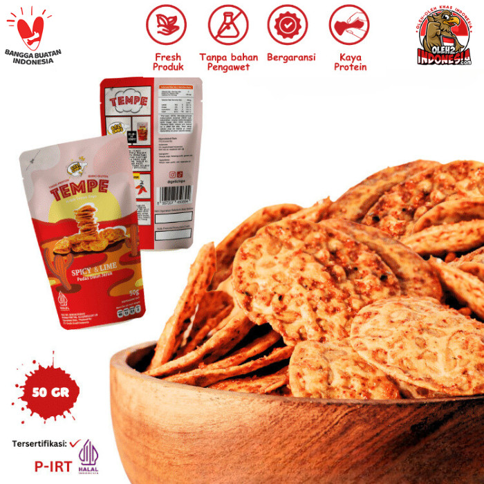 Keripik Tempe Sagu Kripik Pedas Merk Geli Chips Cemilan Kekinian