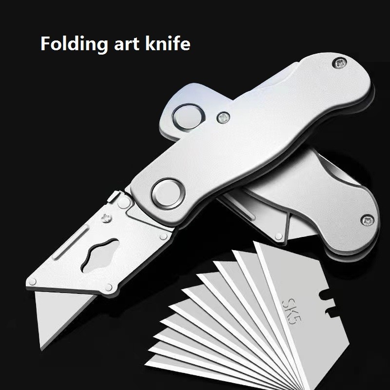 

Folding Metal Knife Multifunctional Stationery нож Cutter Lightweight Aluminum Body Quick Change Blades Razor Cutting Opener